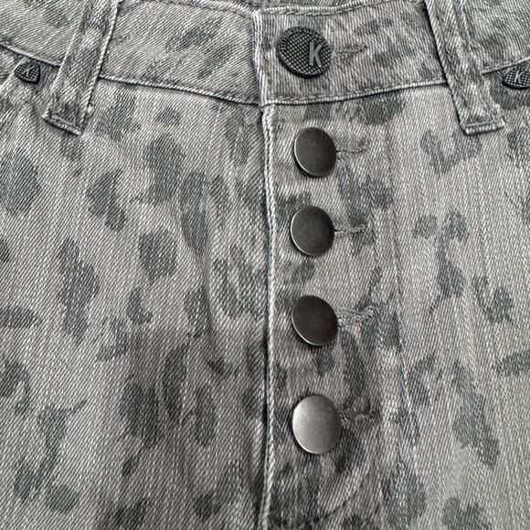 KUT From The Kloth Connie Skinny Jeans Button‎ Fly Leopard Gray Womens Size 2 - Picture 6 of 11